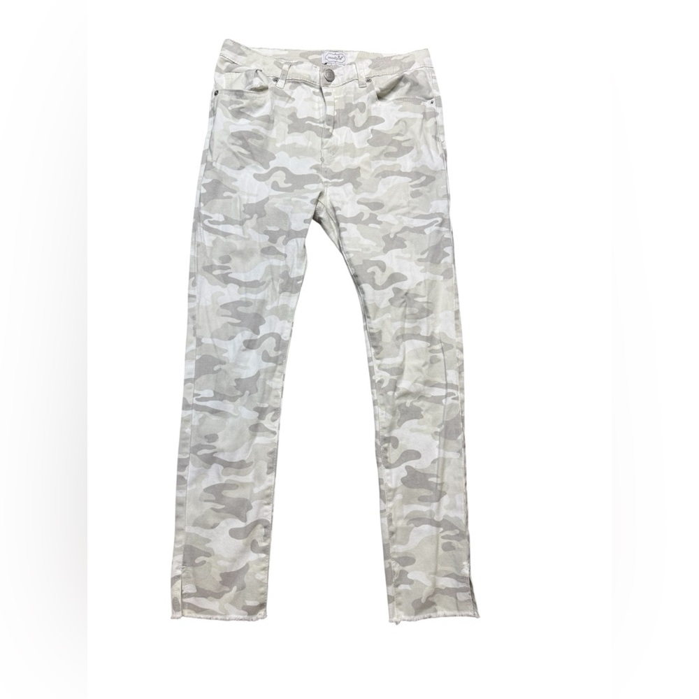 👖✨Mud Pie Rory Skinny Jeans White Gray‎ Camo Print Sz S✨